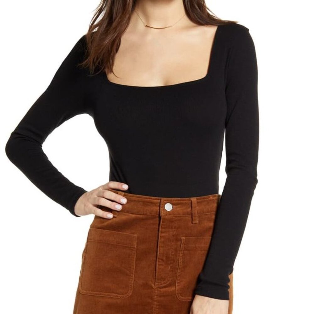 BP Square neck, long sleeve bodysuit